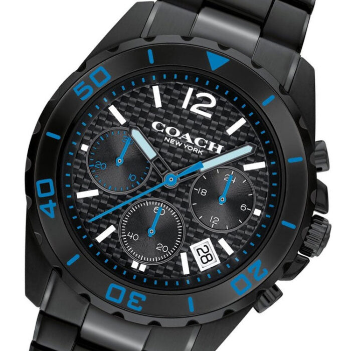 Coach Kent Chronograph Black & Blue Men's Watch 14602562 - Big Daddy Watches #3