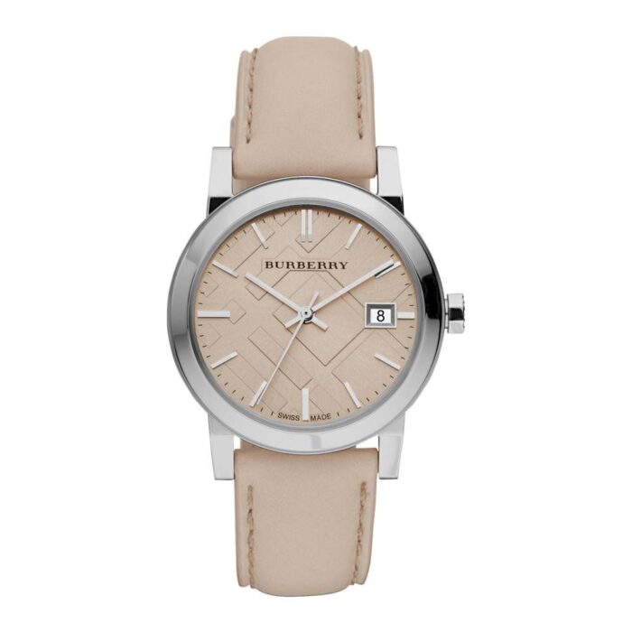 Burberry Women's Large Check Tan Leather Strap Women's Watch  BU9107 - Big Daddy Watches