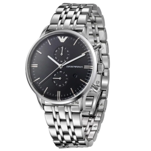 Emporio Armani Chronograph Black Dial Stainless Steel Men's Watch#AR80009 - Big Daddy Watches #2