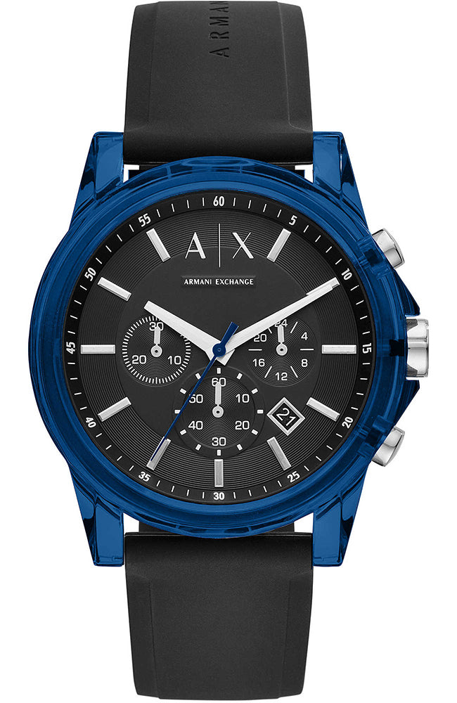 Armani Exchange Outerbanks Blue Silicon Strap Men's Watch  AX1339 - Big Daddy Watches