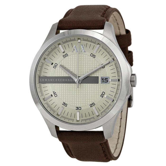 Armani AX Exchange Whitman Silver Dial Brown Leather Men's Watch AX2100 - BigDaddy Watches