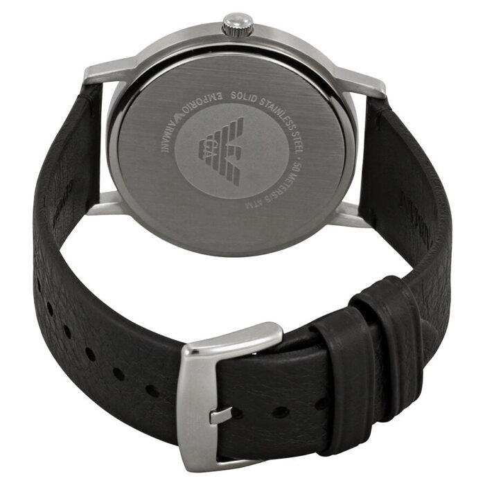 Emporio Armani Kappa Black Dial Black Leather Men's Watch AR11013 - BigDaddy Watches #3