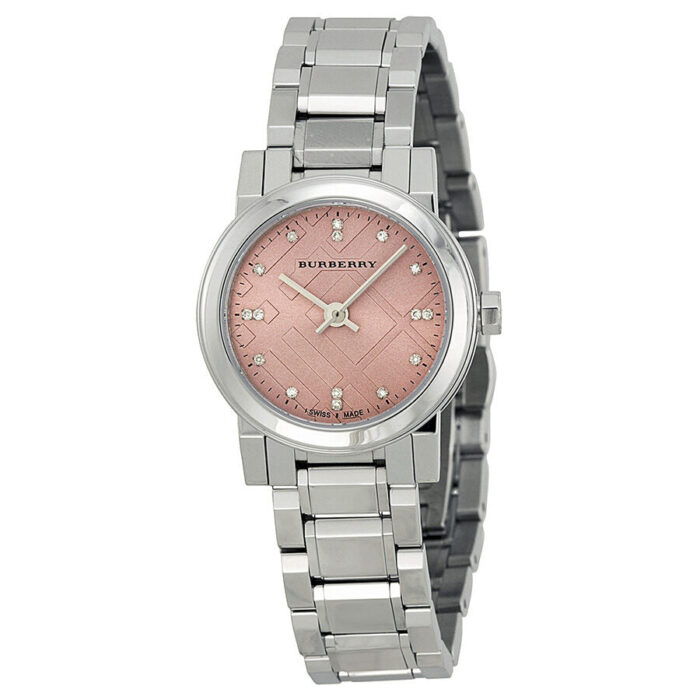 Burberry Diamond Pink Dial Stainless Steel Ladies Watch BU9223 - BigDaddy Watches