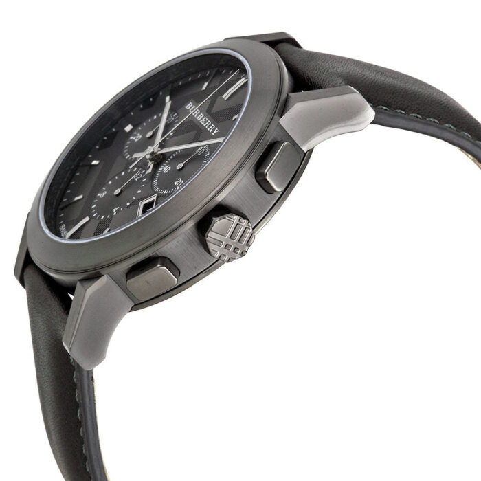 Burberry Chronograph Dark Grey Dial Dark Grey Leather Men's Watch BU9364 - BigDaddy Watches #2