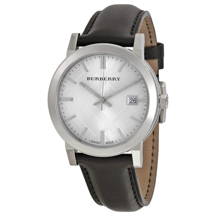 Burberry The City Silver Dial Black Leather Men's Watch BU9008 - BigDaddy Watches