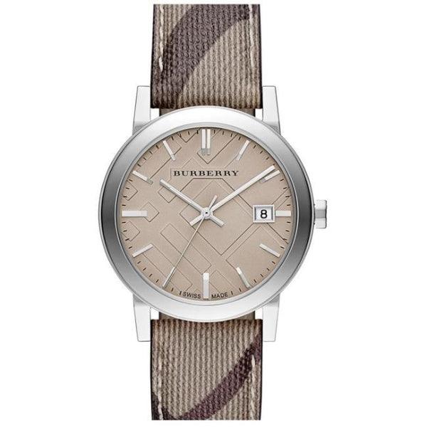 Burberry Brown Dial Brown Chequered Leather Strap Watch For Unisex Unisex Watch  BU9029 - Big Daddy Watches