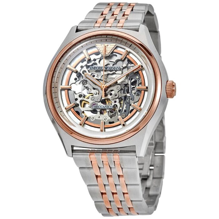 Emporio Armani Automatic Skeleton Dial Two-tone Men's Watch AR60002 - BigDaddy Watches