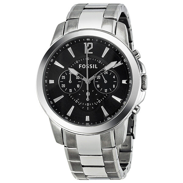 Fossil Grant Chronograph Black Dial Stainless Steel Men's Watch FS4532 - BigDaddy Watches