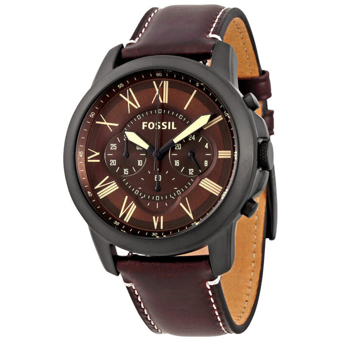 Fossil Grant Dark Brown Chronograph Leather Men's Watch FS5088 - BigDaddy Watches