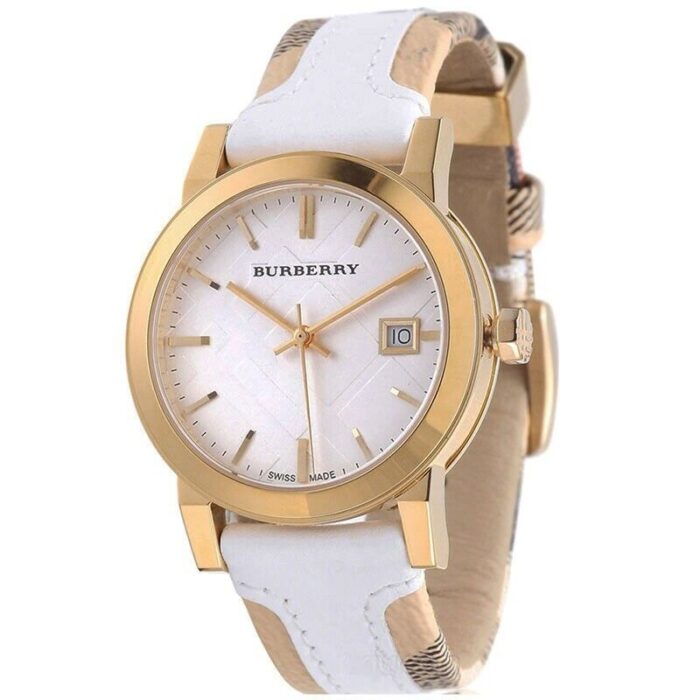 Burberry Women's Large Check Leather Strip On Fabric  Women's Watch  BU9110 - Big Daddy Watches